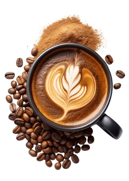 Coffee with heart latte art