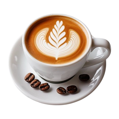 Latte art coffee cup