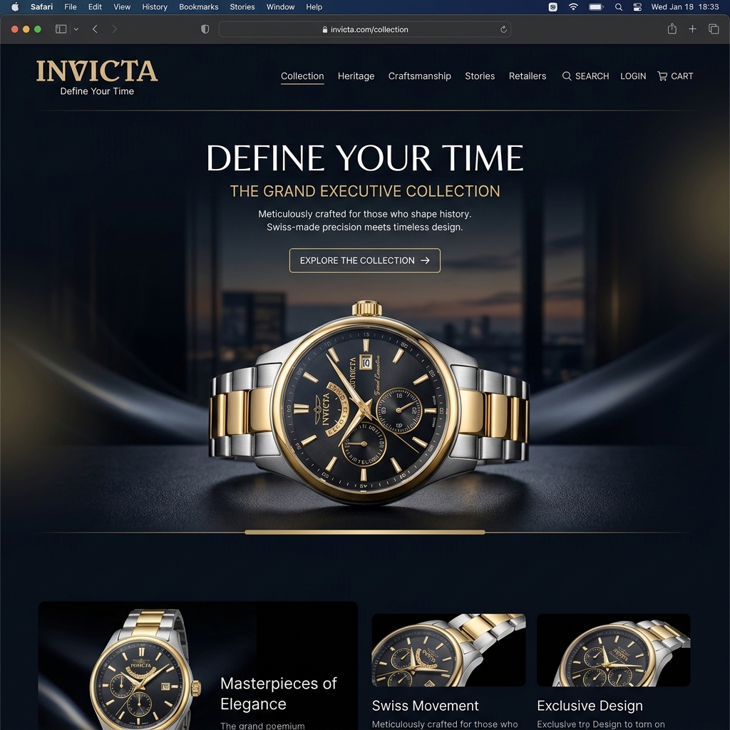 INVICTA Premium Watch Brand Website Preview