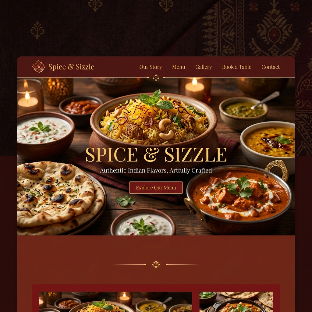Spice & Sizzle Restaurant Website Preview